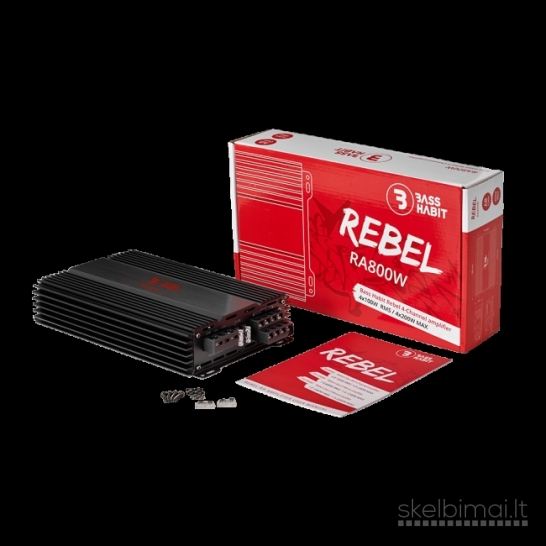 Bass Habit Rebel RA800W, 4-kanalų automobilinis garso stiprintuvas