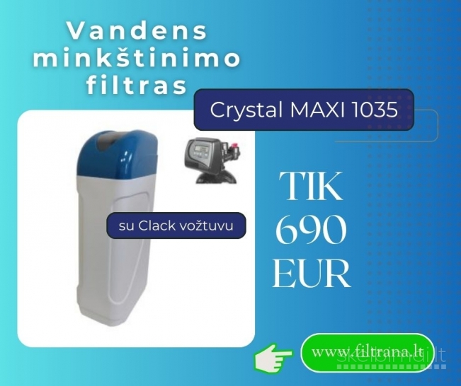 Vandens minkštinimo filtras su Clack valdymo vožtuvu