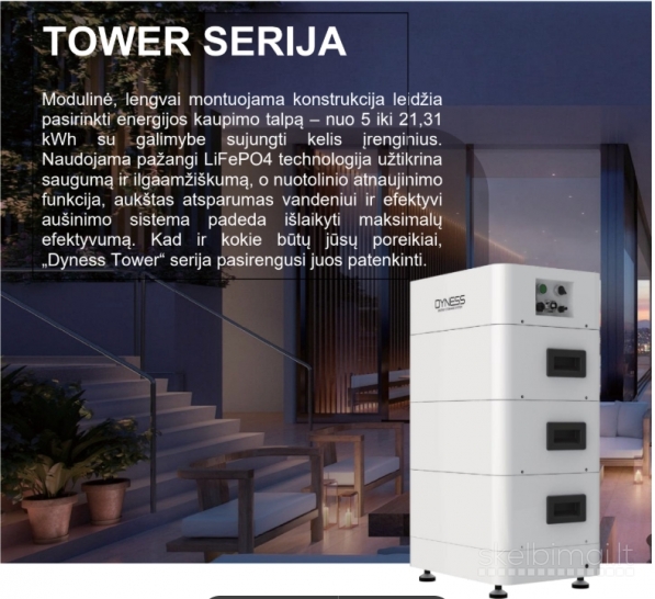 Dyness Tower aukšto įtampos, Lifepo4 baterijos