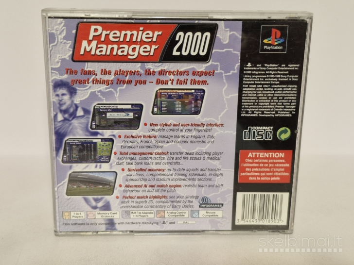 Žaidimas Premier Manager 2000 PAL Playstation 1