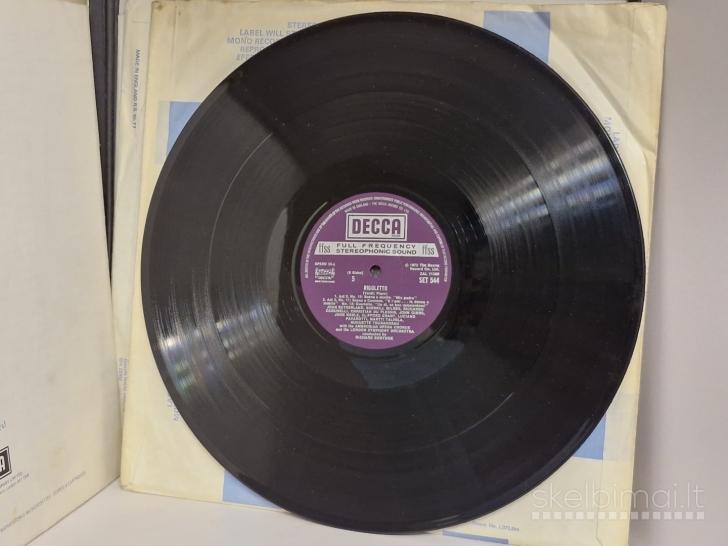 3 plokštelių rinkinys LP Verdi Rigoletto