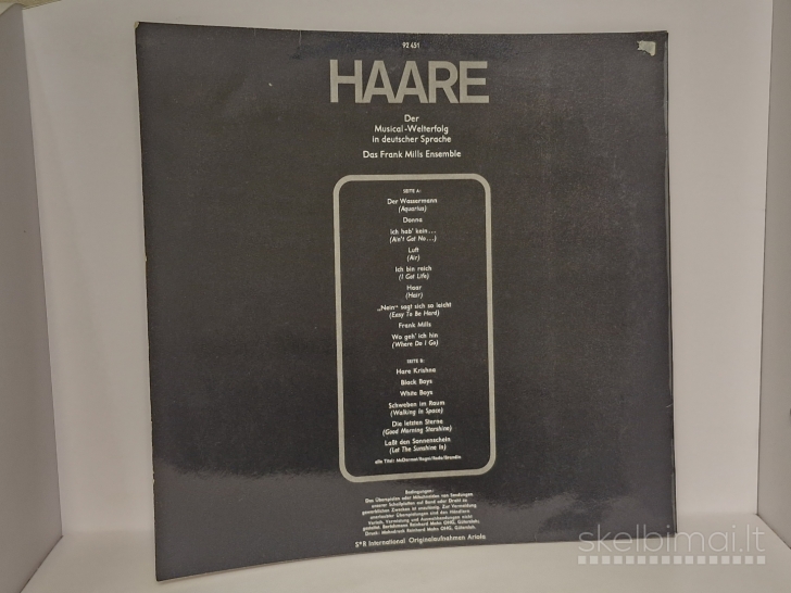 LP plokštelė Das Frank Mills Ensemble – Haare