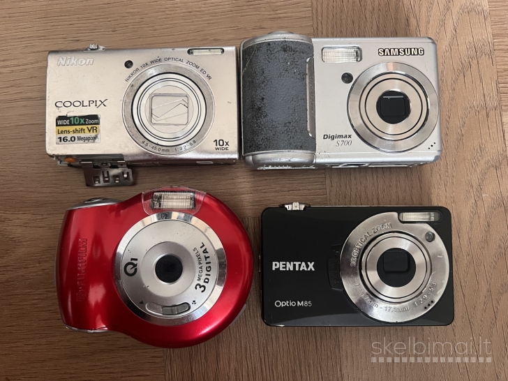 Vintažiniai skaitmeniniai  Nikon, Pentax, Fujifilm, Samsung