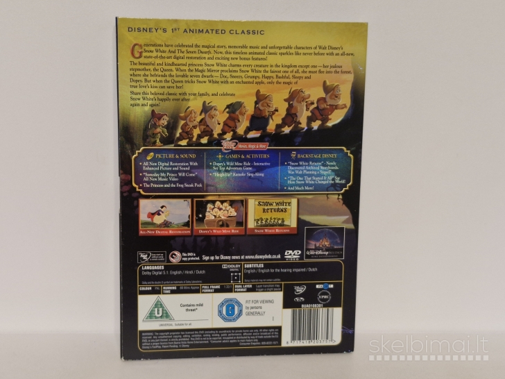 Dvigubas DVD Walt Disney Snow White su viduje esančiais priedais