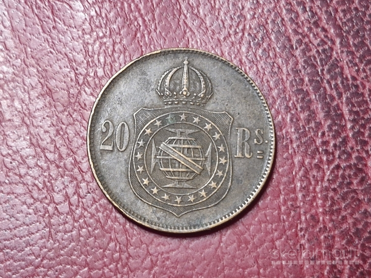 Brazilija 20 realų, 1869 KM# 474