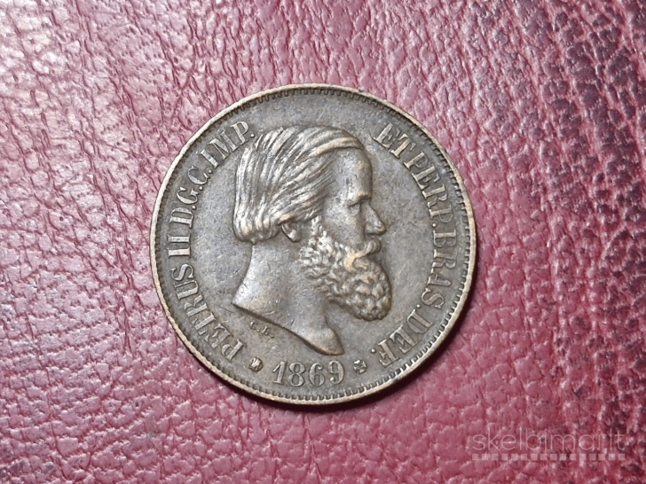 Brazilija 20 realų, 1869 KM# 474