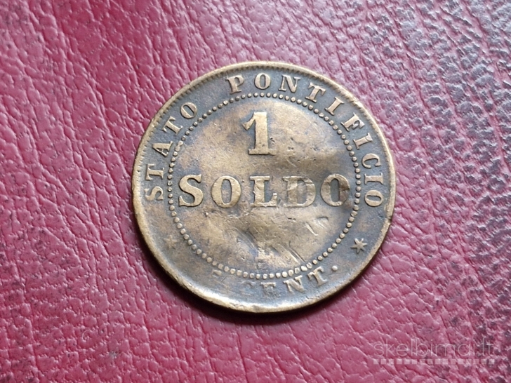 Popiežiaus valstybė 1 soldas, 1866 KM# 1372.2