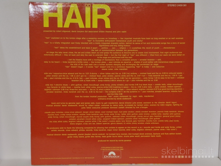 LP plokštelė Various – Hair