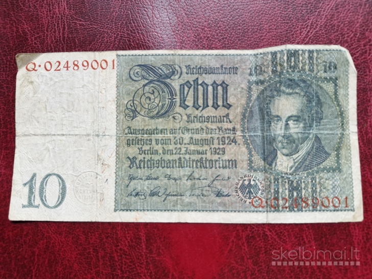 10 Reichsmark 1929.01.22 Vokietija P-180a.1