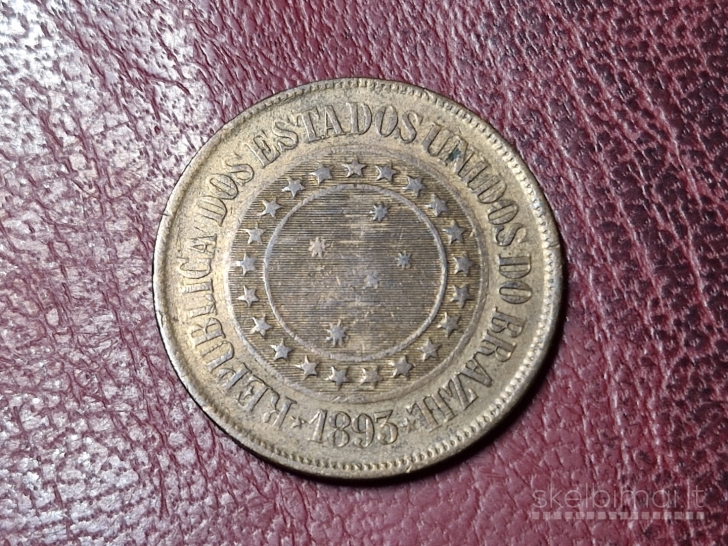 Brazilija 40 realų, 1893 KM# 491