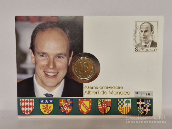 Monakas 2 frankai, 1995 KM# 166 Numizmatiniam vok