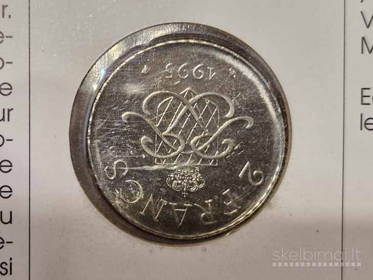 Monakas 2 frankai, 1995 KM# 166 Numizmatiniam vok