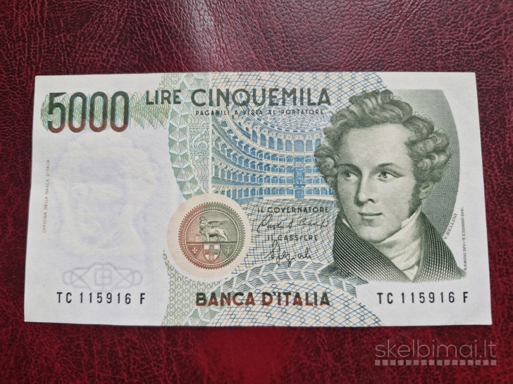 5,000 Lire Vincenzo Bellini 1992 Italija P-111b.2