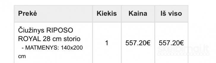 Kokybiškas Riposo čiužinys 