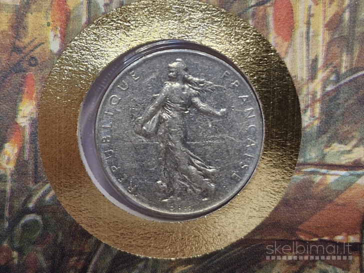 Prancūzija 1 frankas, 1974 KM# 925 Numizmat. voke