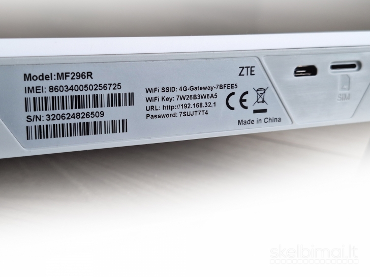 4G LTE modemas ZTE MF296R