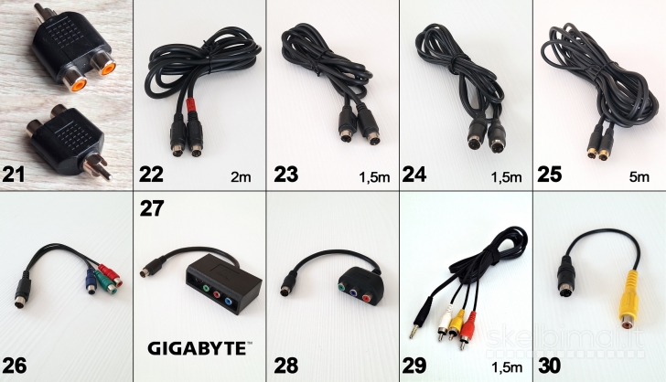 Scart aux tulpės svideo usb hdmi utp rca