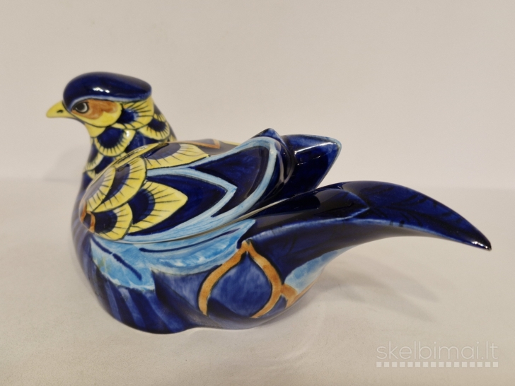Royal Copenhagen "Blue Pheasant" porcelianinė skulptūra dežutė, rankų darbo