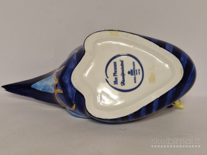 Royal Copenhagen "Blue Pheasant" porcelianinė skulptūra dežutė, rankų darbo