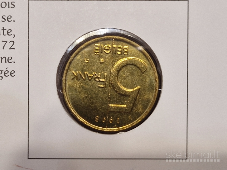 Belgija 5 frankai, 1998 KM# 190 Numizmatiniam voke