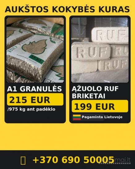 Granules,briketai,anglis,durpiu briketai