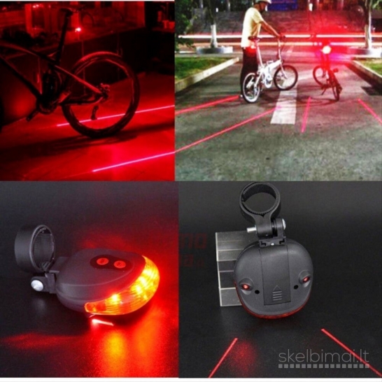 Lazerinis linijas piešiantis galinis žibintas dviračiui