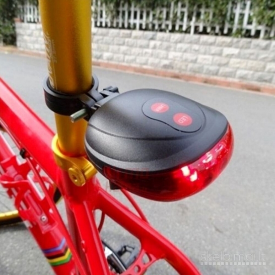 Lazerinis linijas piešiantis galinis žibintas dviračiui