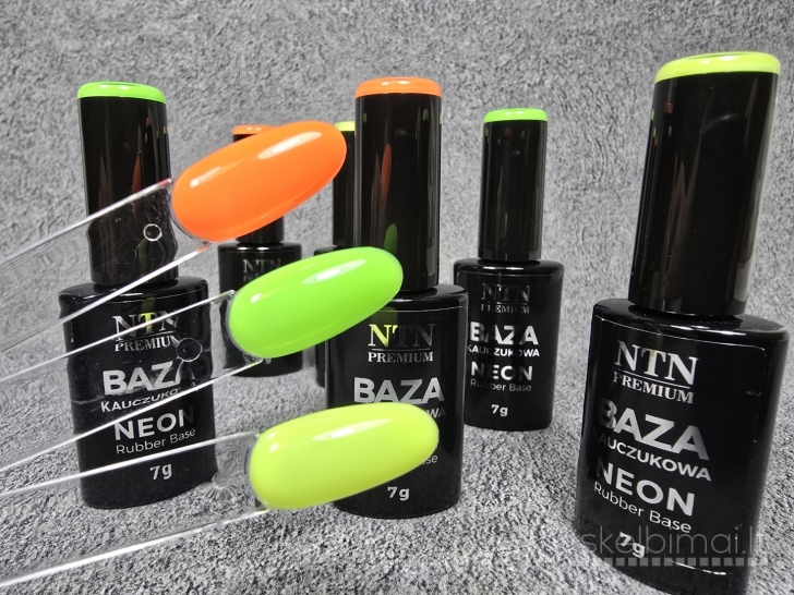 Elastinga kaučiukinė neoninė bazė nagams NTN Premium Be TPO