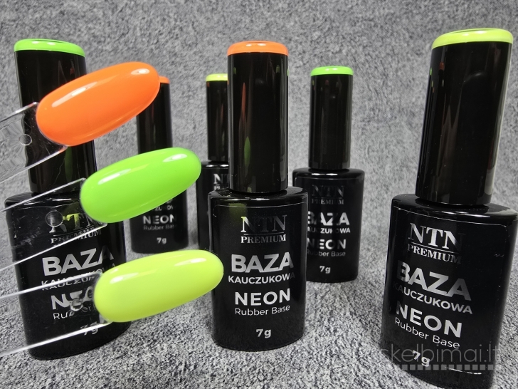 Elastinga kaučiukinė neoninė bazė nagams NTN Premium Be TPO