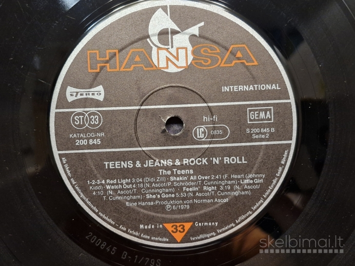 LP plokštelė The Teens – Teens & Jeans & Rock 'n' Roll