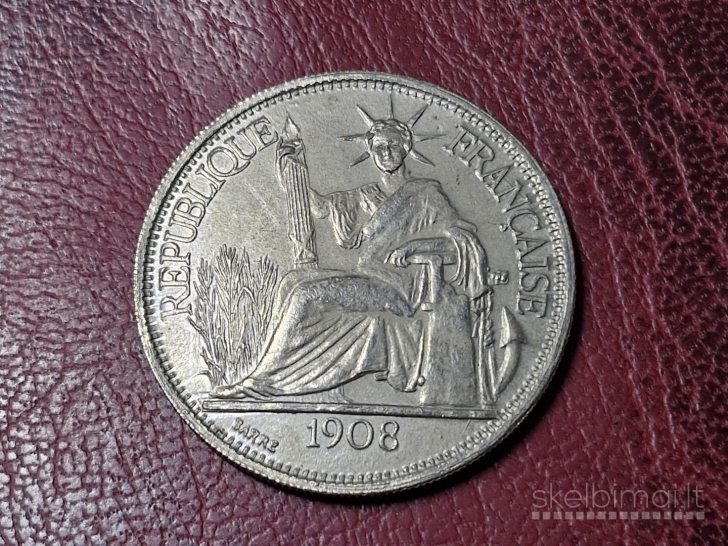 Prancūzijos Indokinija 1 piastras, 1908 KOPIJA