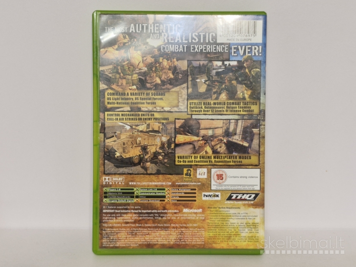 Žaidimas Full Spectrum Warrior: Ten Hammers PAL Xbox