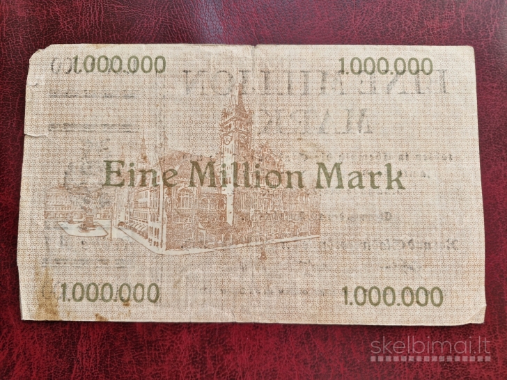 1 Million Mark 1923.08 Chemnitz Notgeld Vokietija