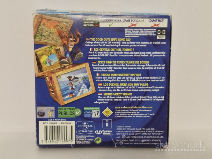 Žaidimas Crash Bandicoot 2 N-tranced PAL GameBoy Advance