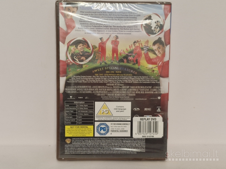 DVD filmas Charlie and the Chocolate Factory vaid. Johny Depp