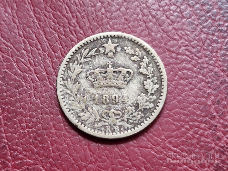 Italija 20 čentezimų, 1894KB KM# 28