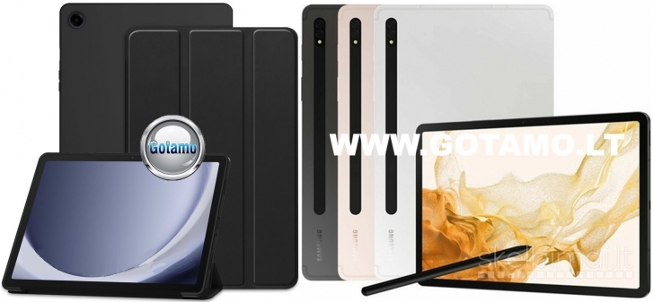 497 3Fold dėklai Samsung Galaxy Tab S7 Plus, S7 FE, S8 Plus planšetėms