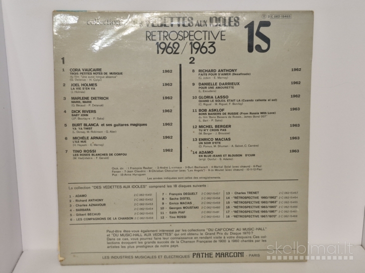 LP plokštelė Des Vedettes Aux Idoles - Rétrospective 1962/1963