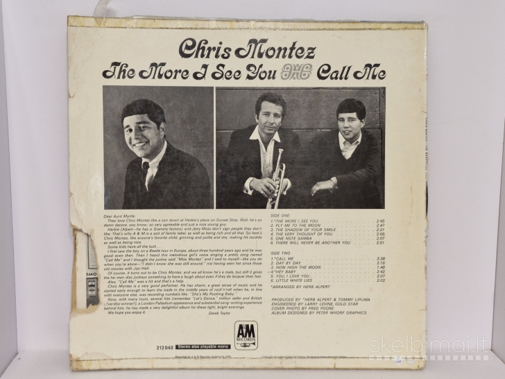 LP plokštelė Chris Montez – The More I See You