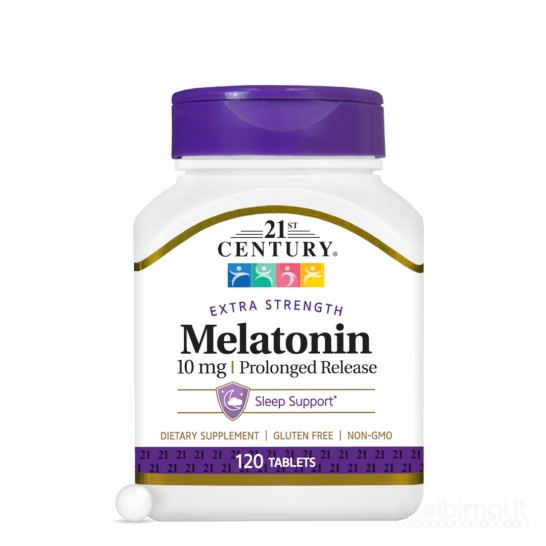 Melatoninas 10mg (ramiam miegui). Pakuotėje 120 tablečių.