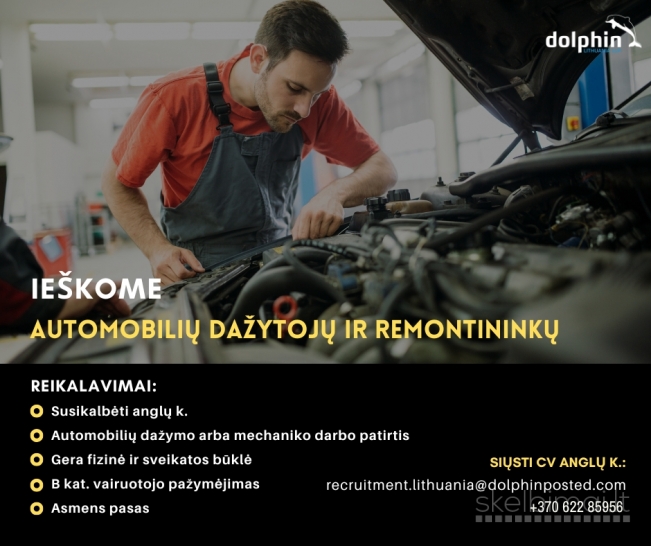 AUTOMOBILIŲ DAŽYTOJAS (-A) / REMONTININKAS (-Ė) – ŠVEDIJA