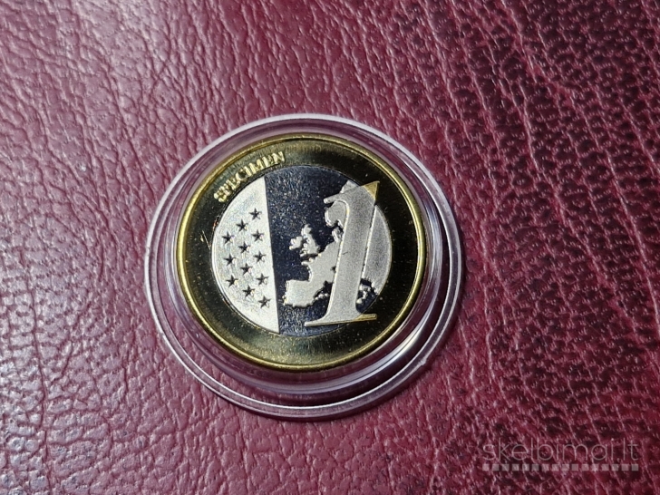 1 Euro monetos specimen bandinys Estija Tallinn