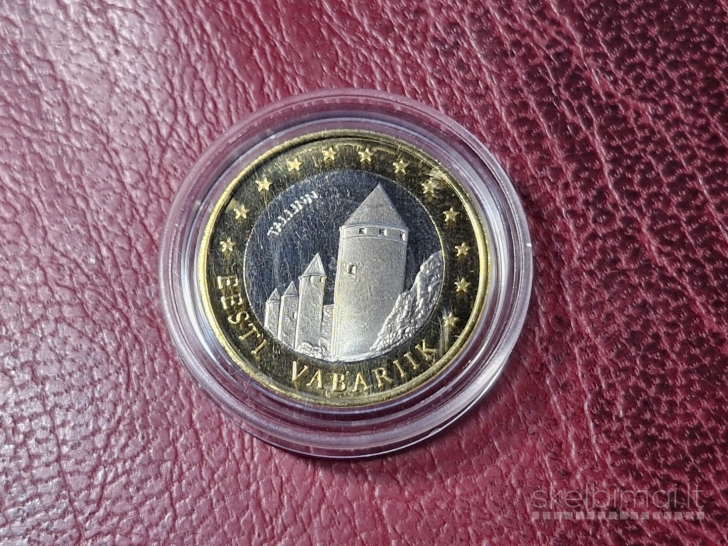 1 Euro monetos specimen bandinys Estija Tallinn