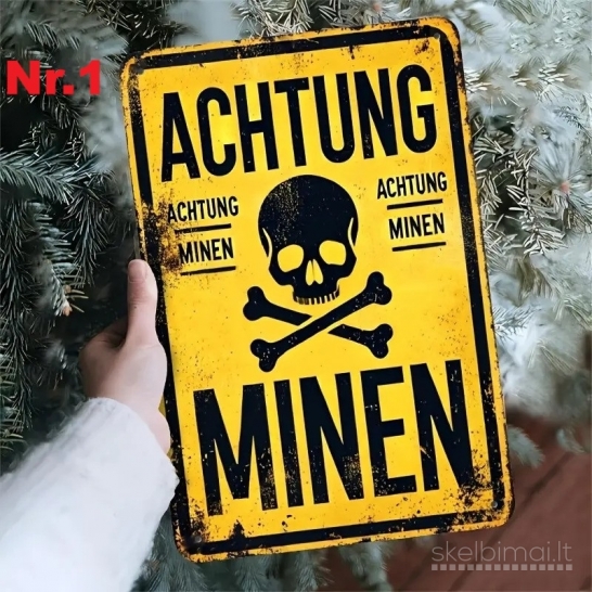 Vintažiniai metaliniai skardiniai ženklai 20x30 cm