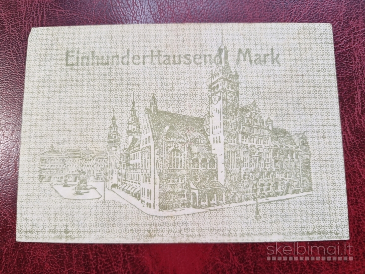 100,000 Mark 1923.08.10 Chemnitz Notgeld Vokietija