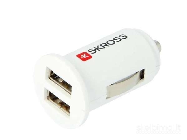 Dvigubas automobilinis USB įkroviklis SKROSS
