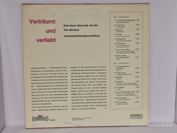 LP plokštelė Die Vier Martinos ‎– Verträumt Und Verliebt