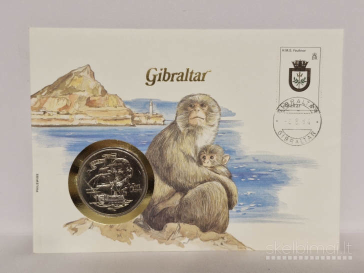 Gibraltaras 1 krona, 1980 KM# 12 Numizmatin. voke