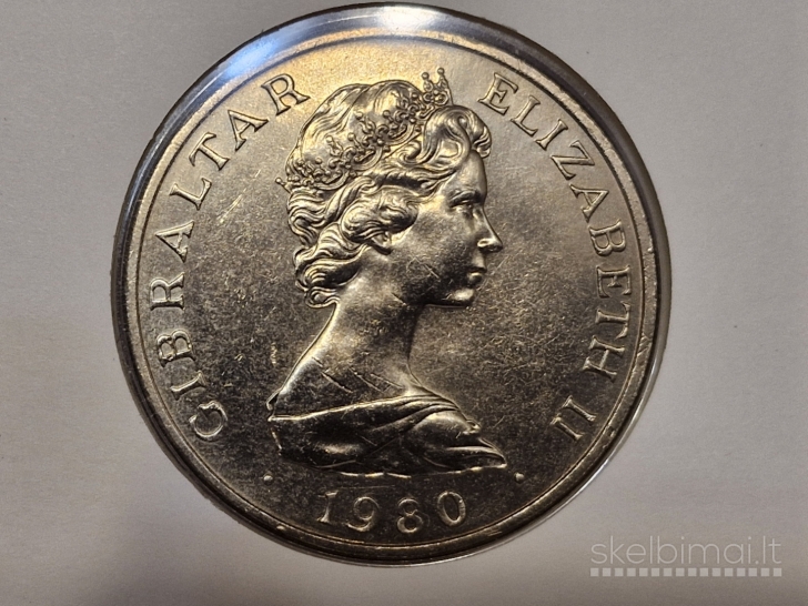 Gibraltaras 1 krona, 1980 KM# 12 Numizmatin. voke