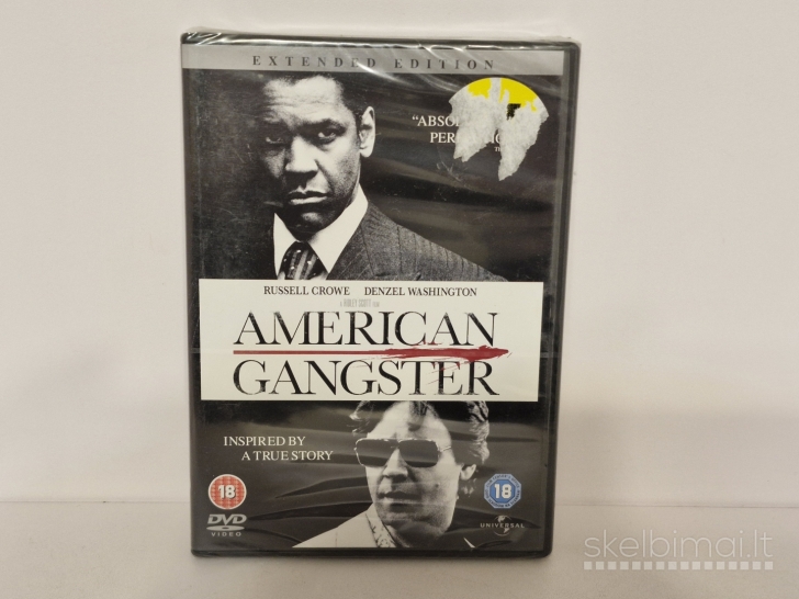 DVD filmas American Gangster vaid. Denzel Washngton, Russell Crow